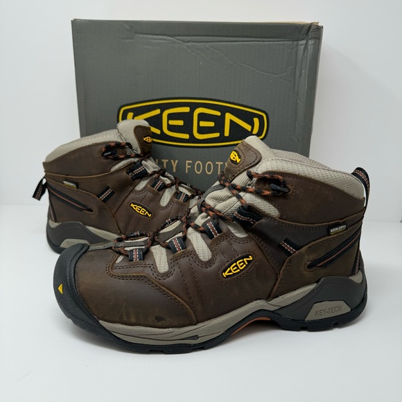 Keen Other - KEEN Men’s Detroit XT Mid Waterproof Soft Toe Boot Black Olive Leather Brown New